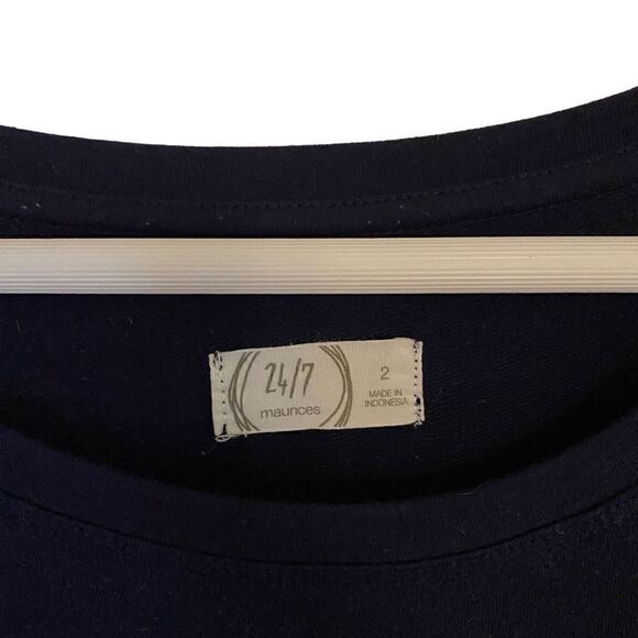 Maurices 24/7 long sleeve dress blue white striped plus size 2 = 20/22 - Picture 2 of 6